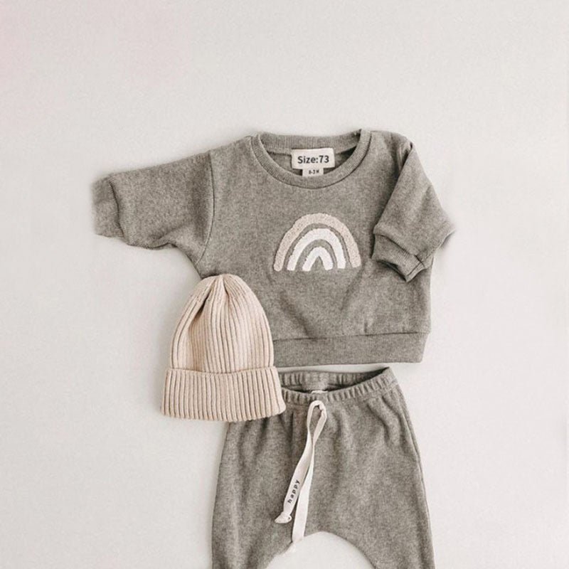 Sun & Rainbow Sweatshirt Pants Set