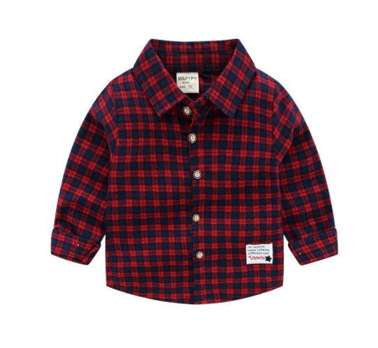 Children's Plaid Long Sleeve Shirt