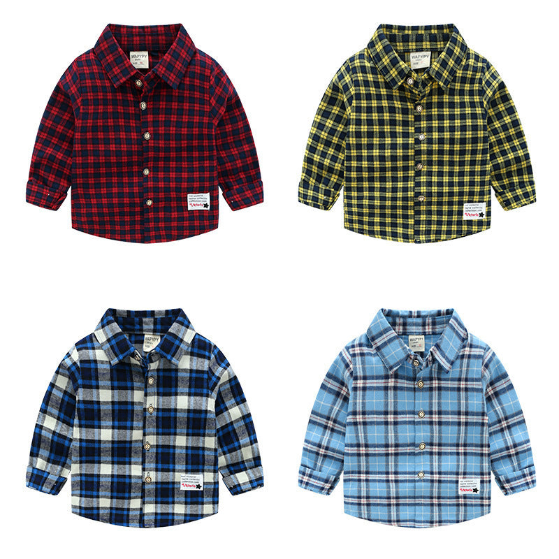 Children's Plaid Long Sleeve Shirt