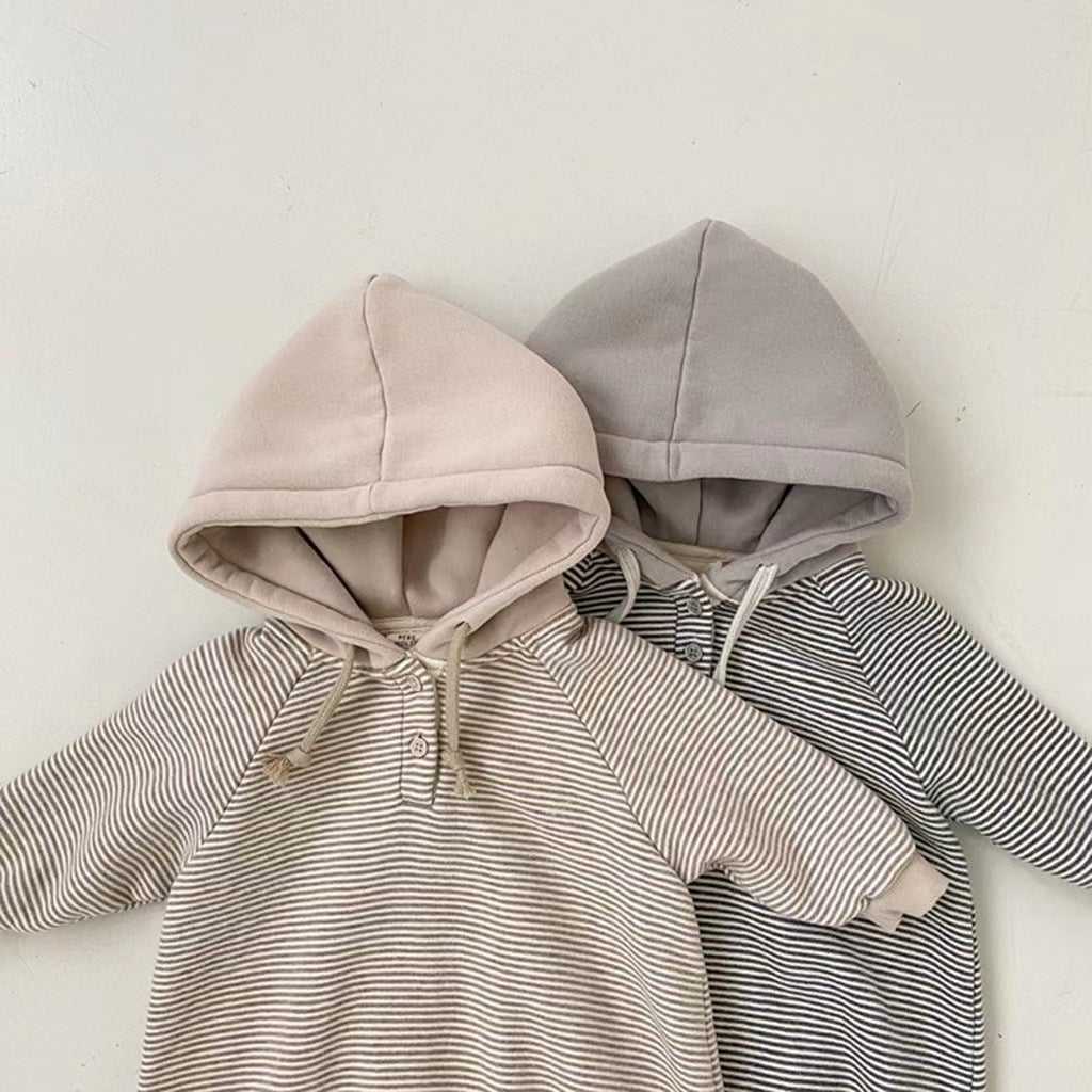 Hooded Long Sleeve Bodysuit For Babies