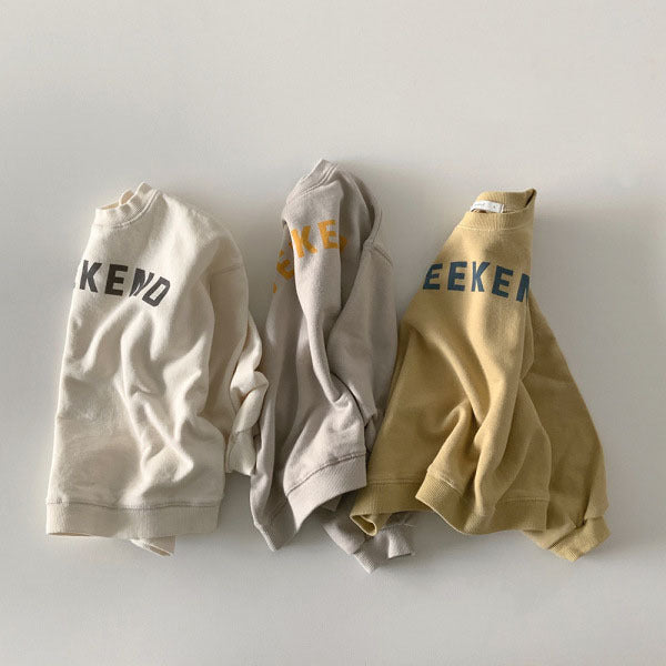 Children's Letters Loose Design Autumn Sweatshirt Baby Fashion Long-sleeved Terry Sweater