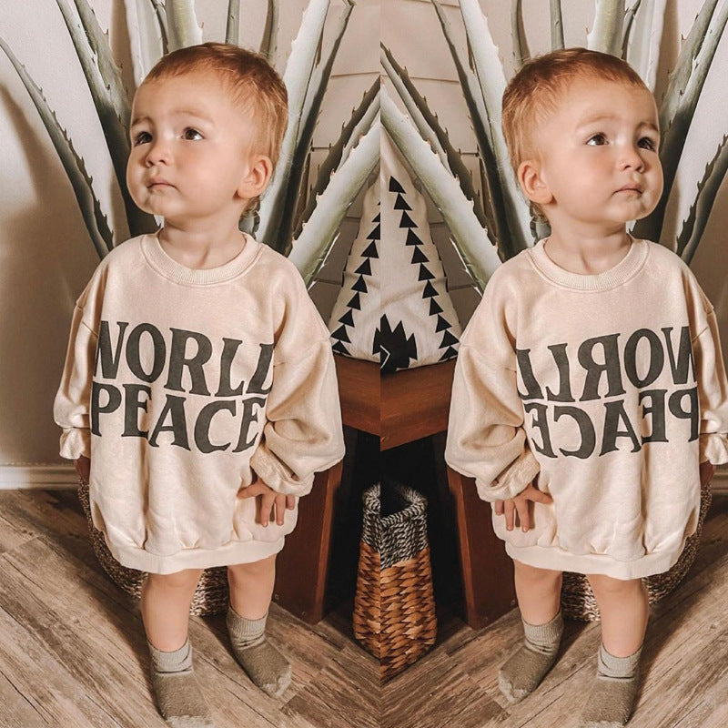 WORLD PEACE Pullover Casual Sweater for Kids