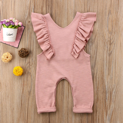 Girls Ruffle Romper Long Pants Outfit