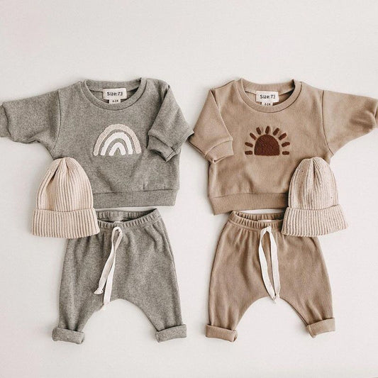 Sun & Rainbow Sweatshirt Pants Set