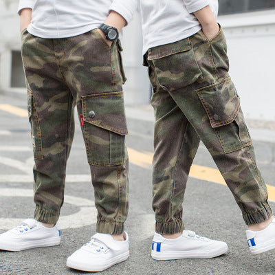 Children's pocket camouflage trousers