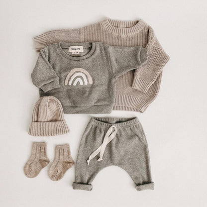 Sun & Rainbow Sweatshirt Pants Set