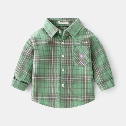 Boys plaid Long Sleeve Shirt
