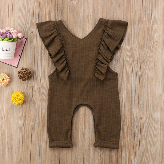 Girls Ruffle Romper Long Pants Outfit