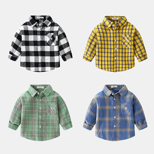 Boys plaid Long Sleeve Shirt
