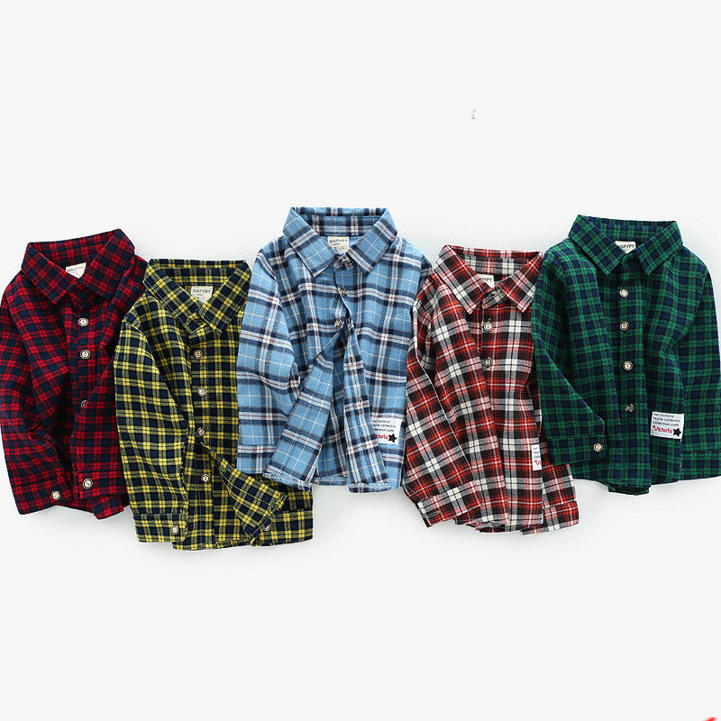 Children's Plaid Long Sleeve Shirt