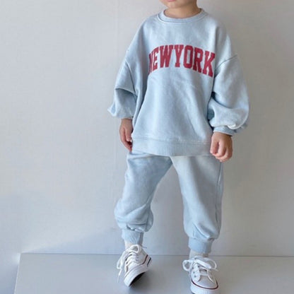 Long-sleeved Pullover Sweater Set For Boys And Girls
