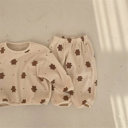 Sweater Casual Pants Two-piece Suit Baby Cute Loose Bear Children's Clothing