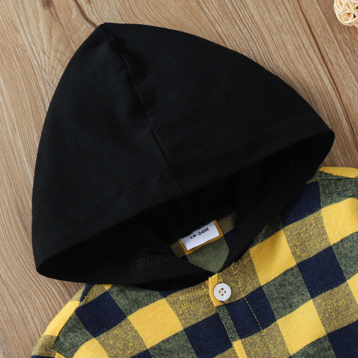 Hooded Plaid Shirt for Boys