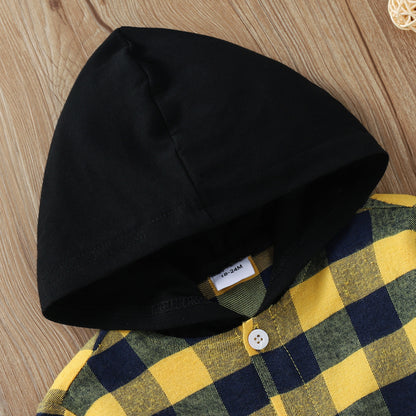 Hooded Plaid Shirt for Boys