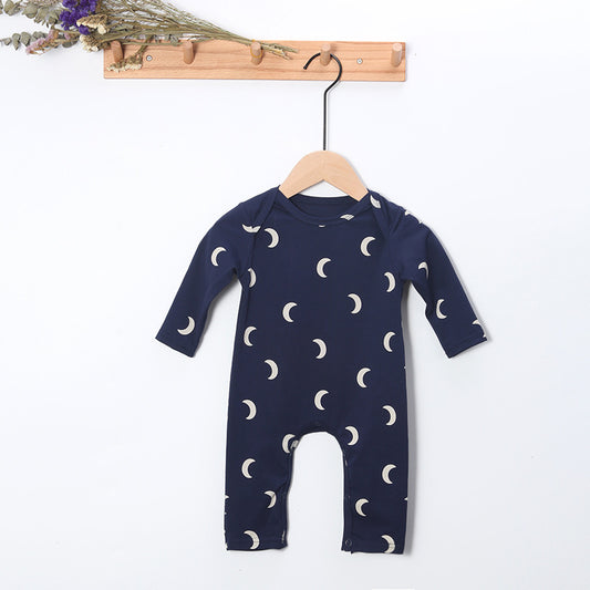 Newborn Print Moon Romper Baby Wrap Coat
