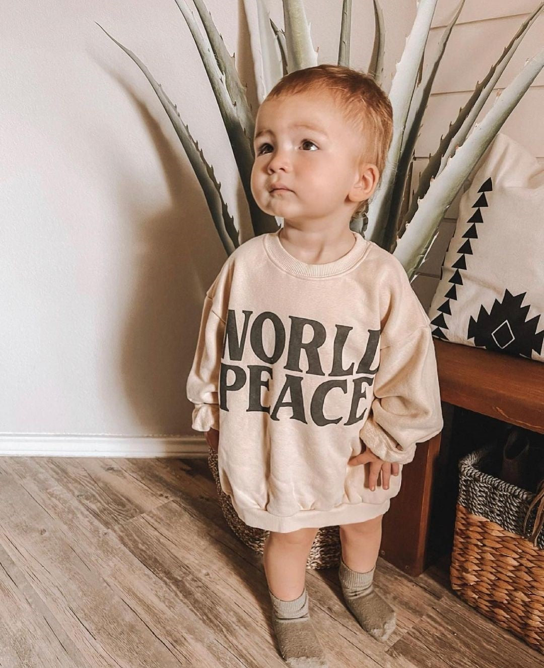 WORLD PEACE Pullover Casual Sweater for Kids