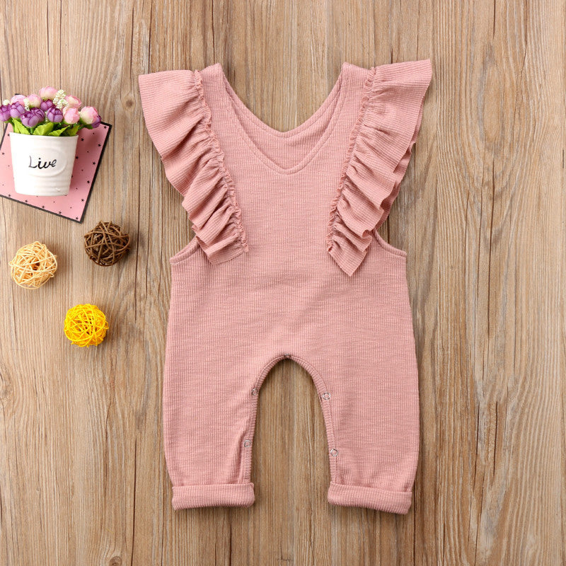 Girls Ruffle Romper Long Pants Outfit