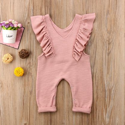 Girls Ruffle Romper Long Pants Outfit