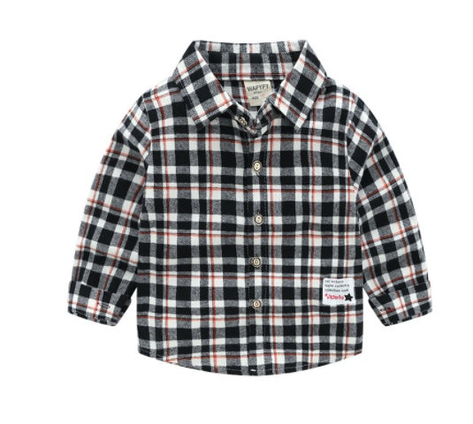 Children's Plaid Long Sleeve Shirt