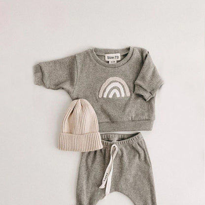 Sun & Rainbow Sweatshirt Pants Set