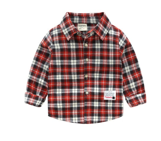 Children's Plaid Long Sleeve Shirt