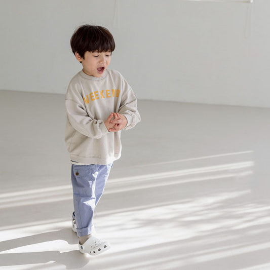 Children's Letters Loose Design Autumn Sweatshirt Baby Fashion Long-sleeved Terry Sweater