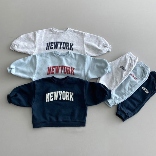 Long-sleeved Pullover Sweater Set For Boys And Girls